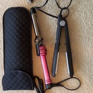Remington straightener, hot tools curling iron, infinite pro insulated bag